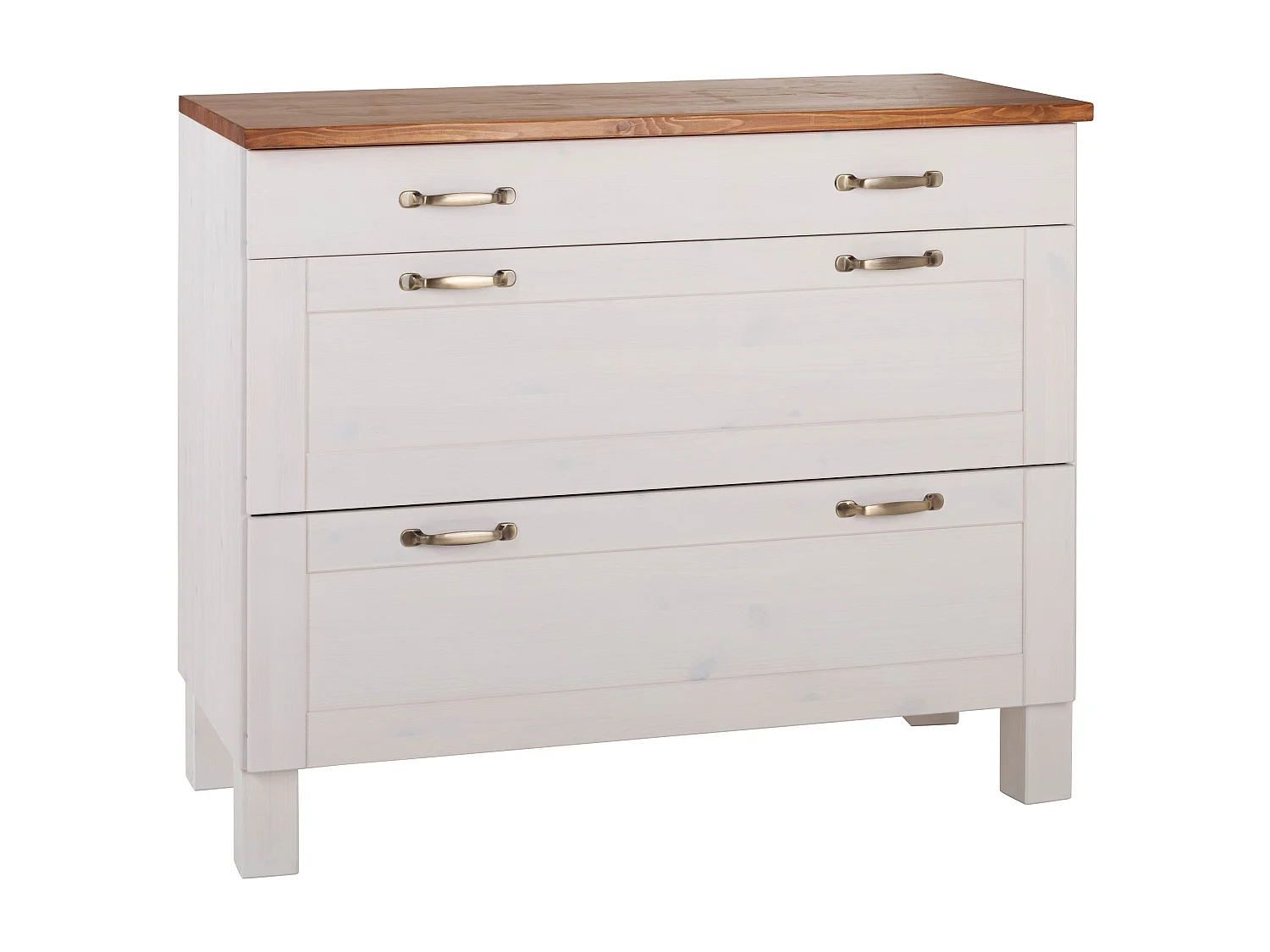 Alby | Meuble de cuisine en pin à trois tiroirs