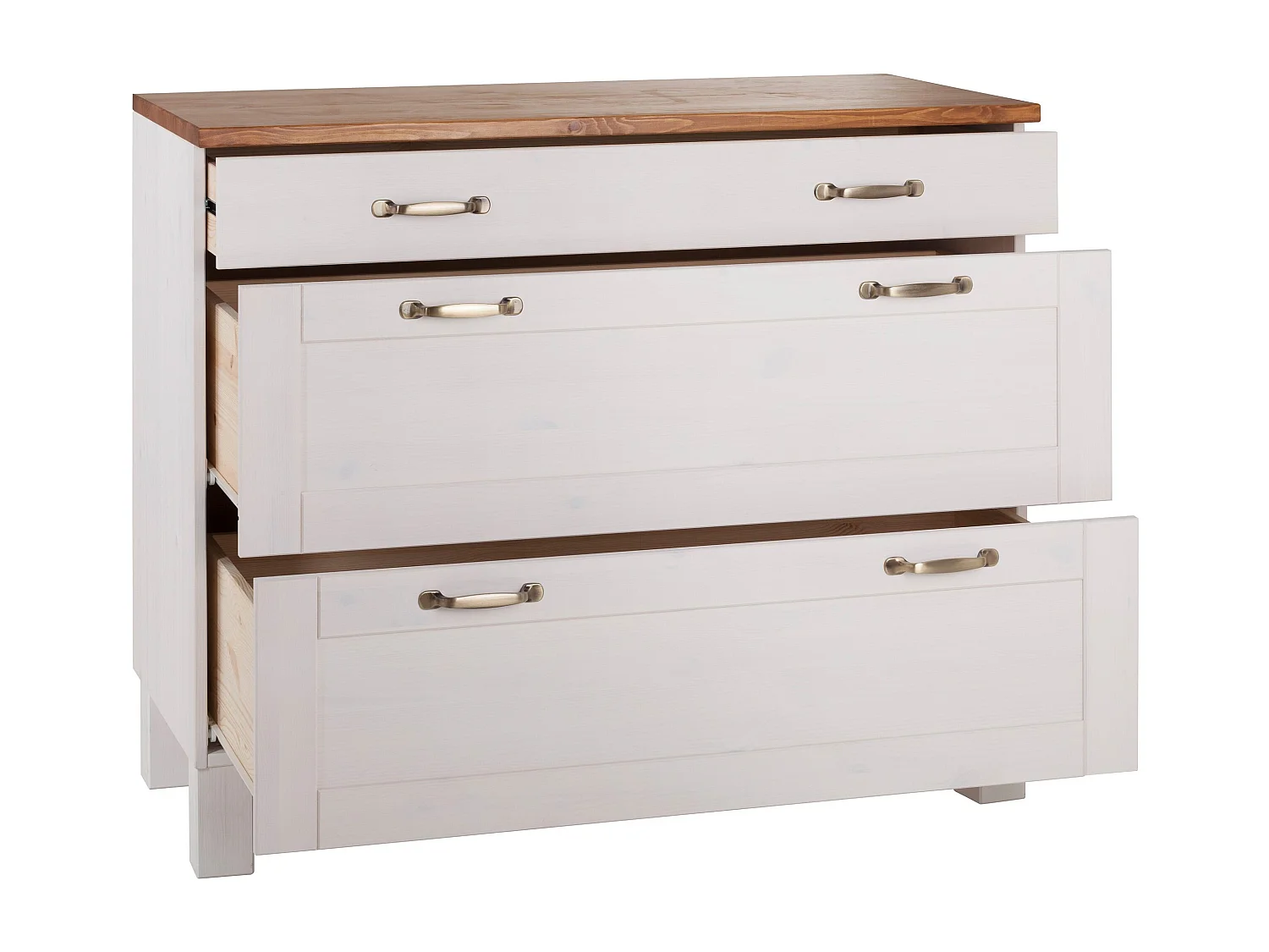 Alby | Meuble de cuisine en pin à trois tiroirs