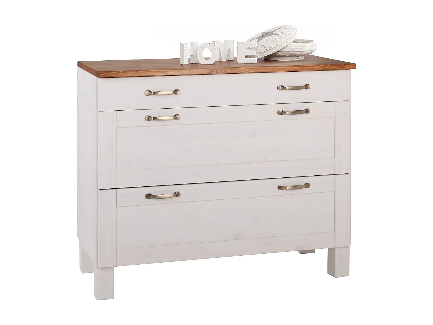 Alby | Meuble de cuisine en pin à trois tiroirs