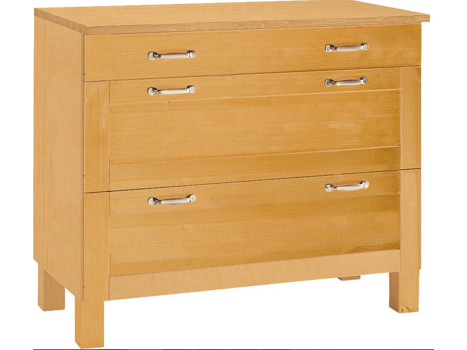 Alby | Meuble de cuisine à trois tiroirs en bois de pin