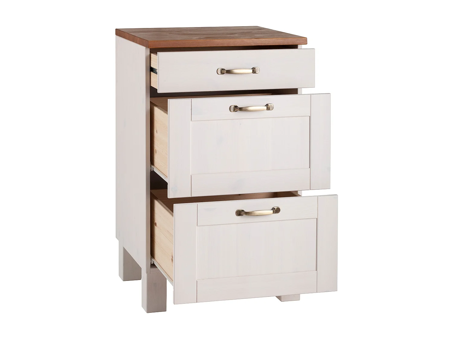 Alby | 60 cm Meuble de cuisine à trois tiroirs en bois de pin