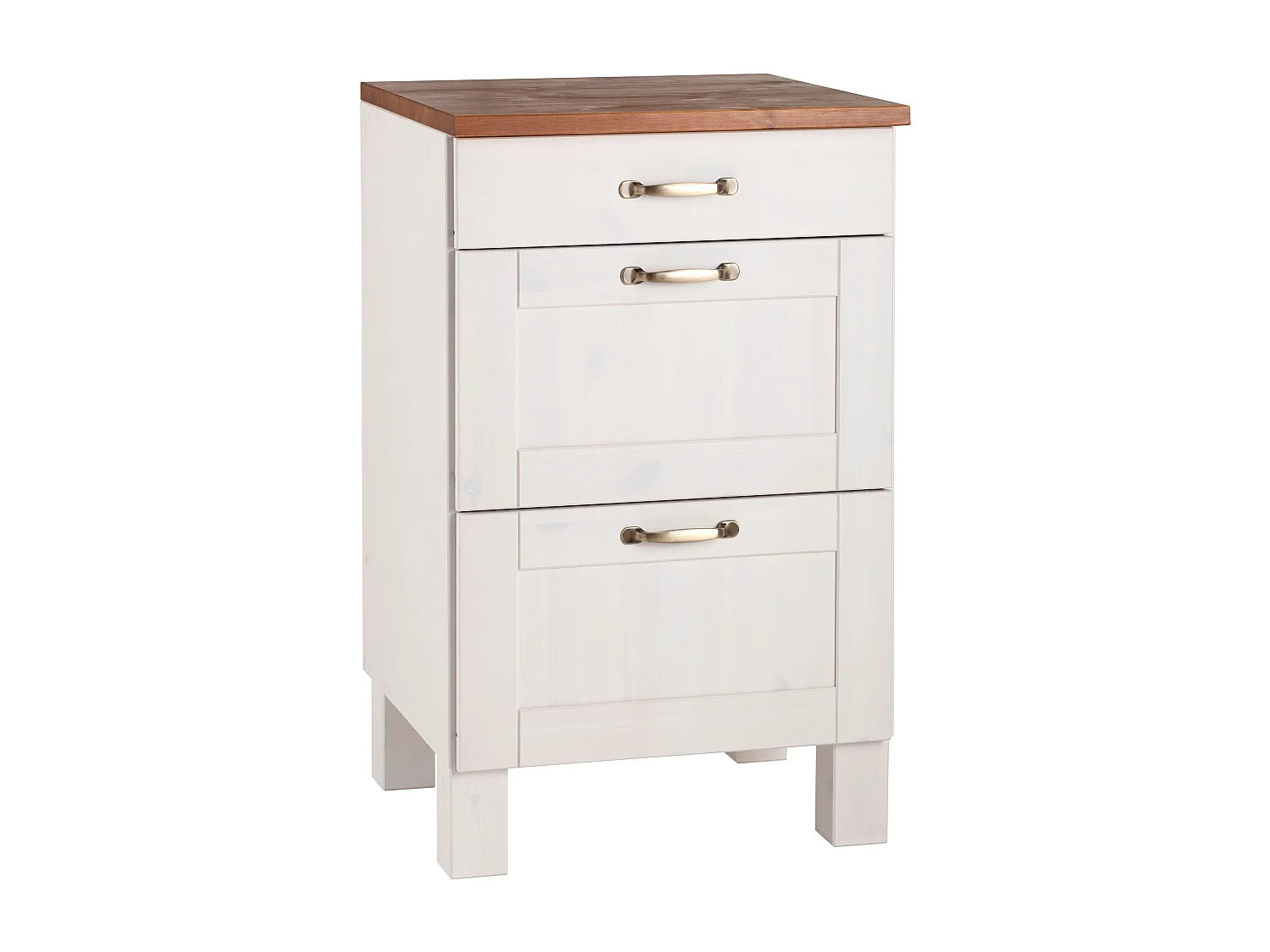 Alby | Petit meuble de cuisine à trois tiroirs en bois de pin