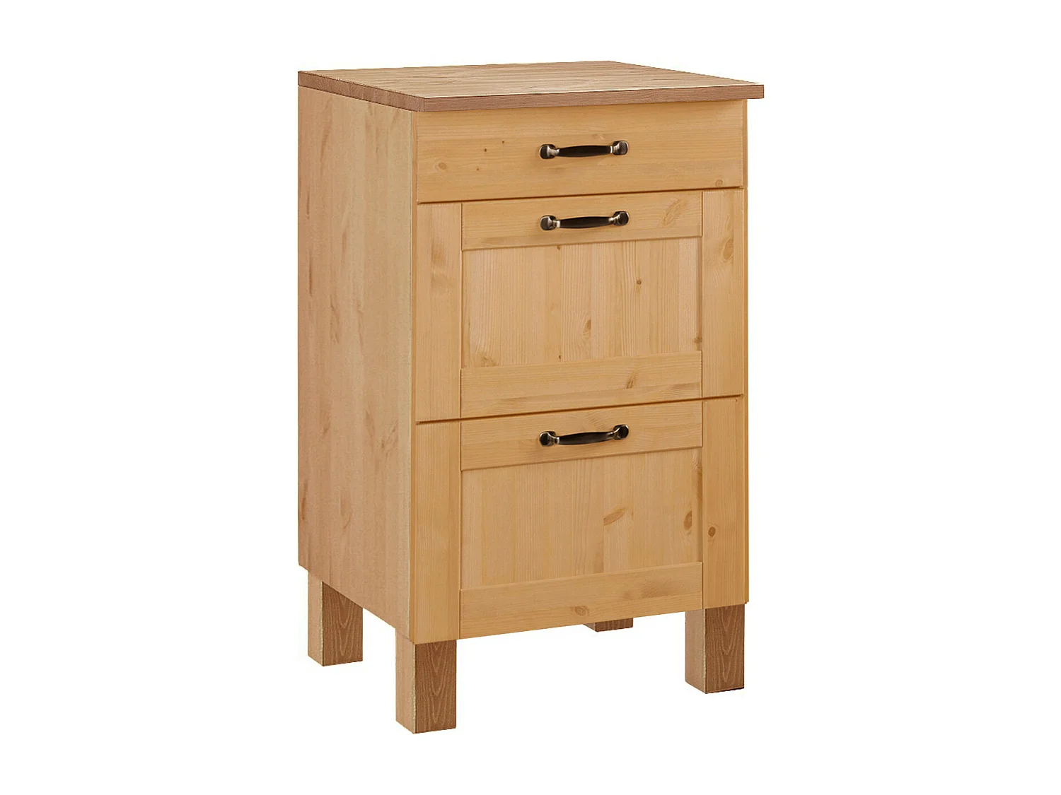 Alby | Meuble de cuisine en pin à trois tiroirs