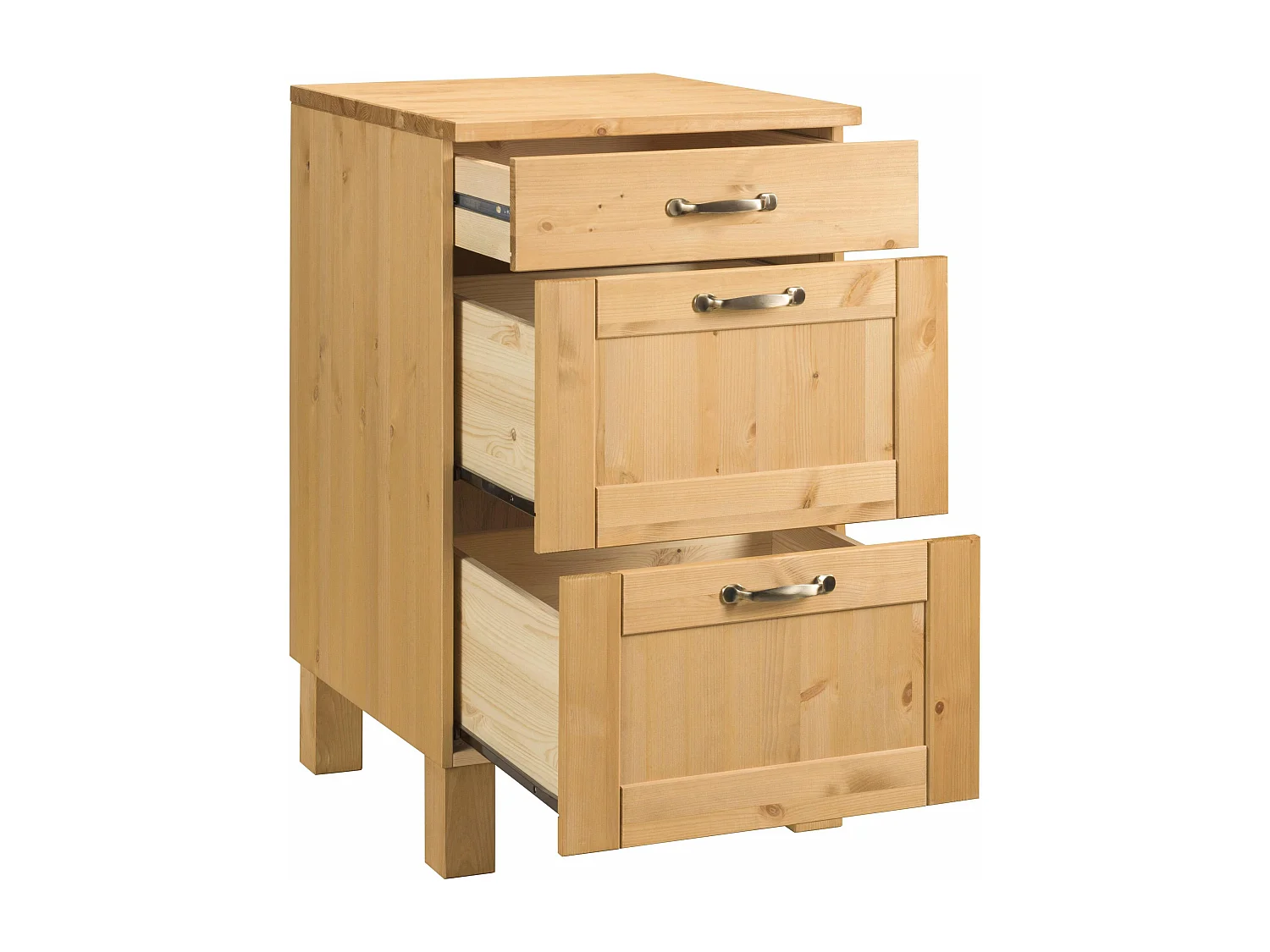 Alby | Meuble de cuisine en pin à trois tiroirs