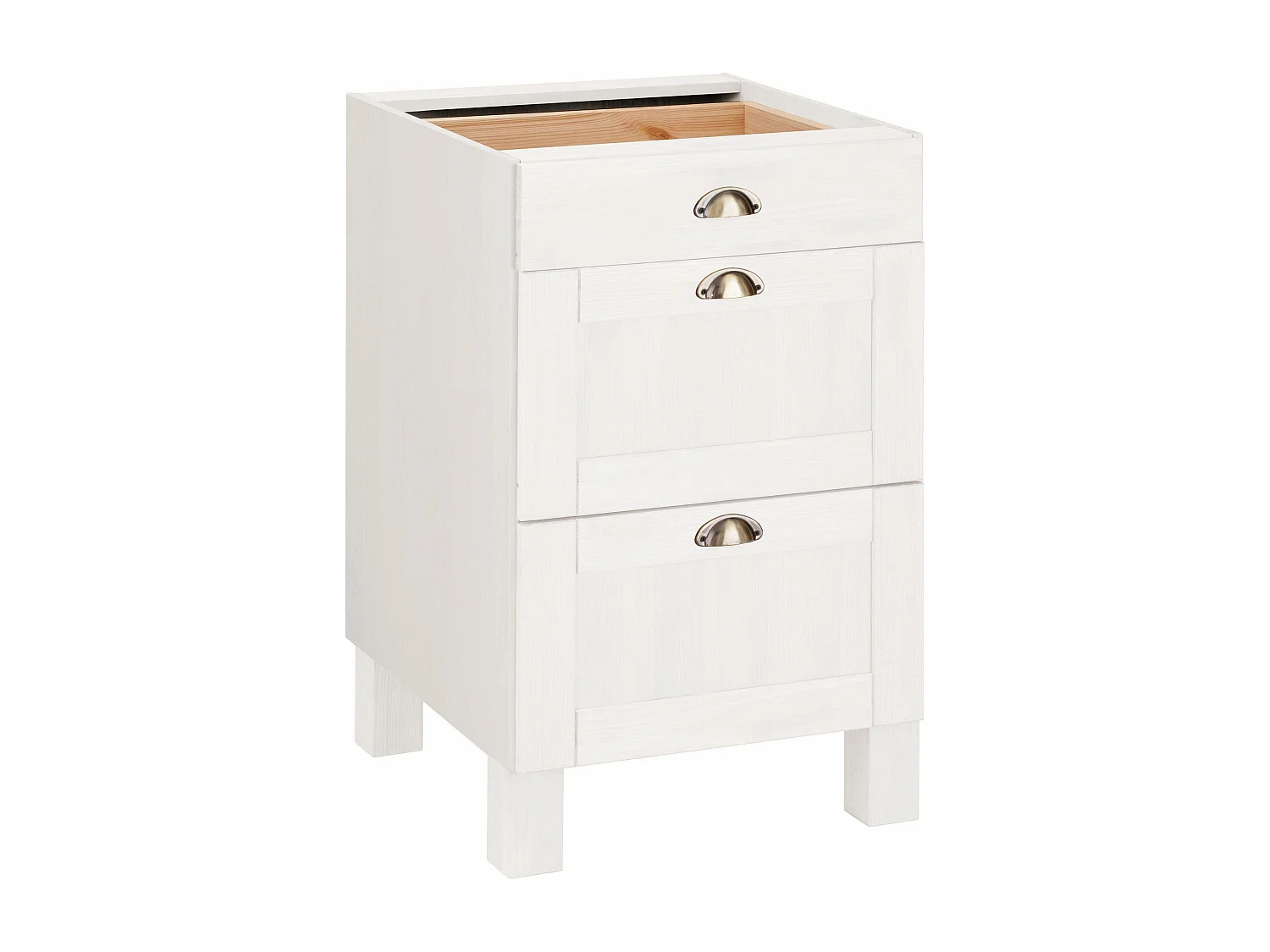 Oslo | Meuble de cuisine en pin à trois tiroirs