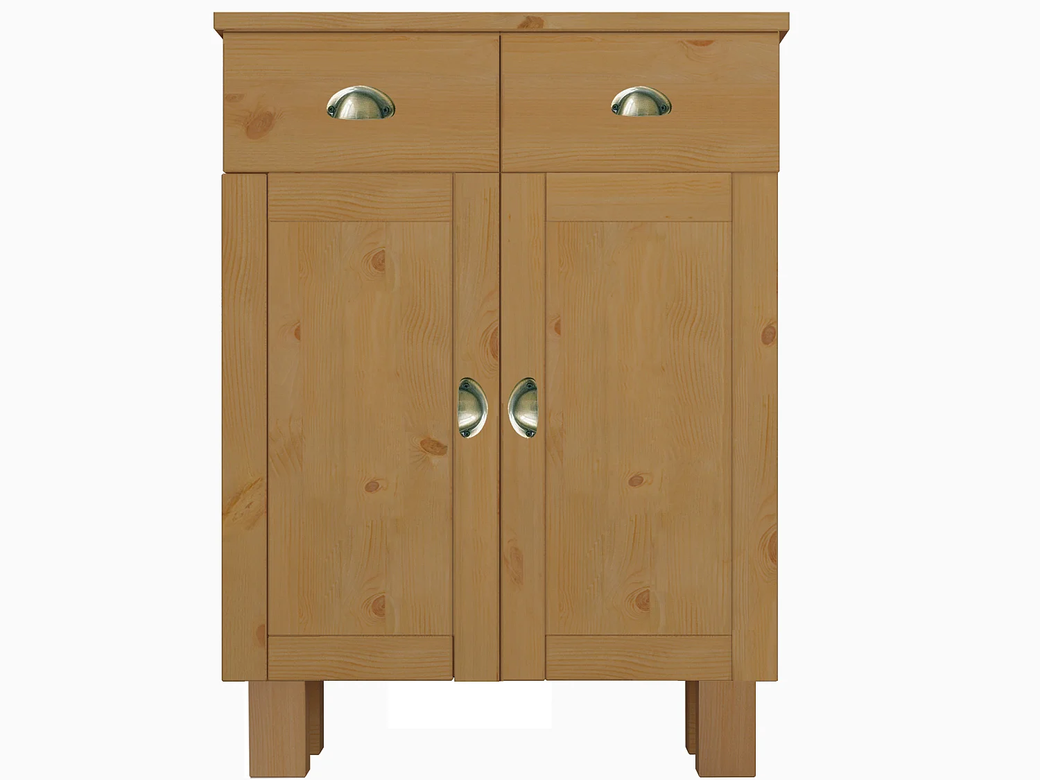 Toscana | Armoire de cuisine à deux portes et tiroirs en bois de pin