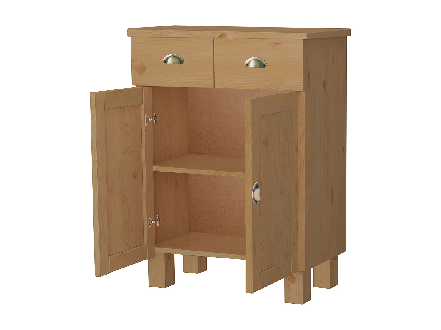 Toscana | Armoire de cuisine à deux portes et tiroirs en bois de pin