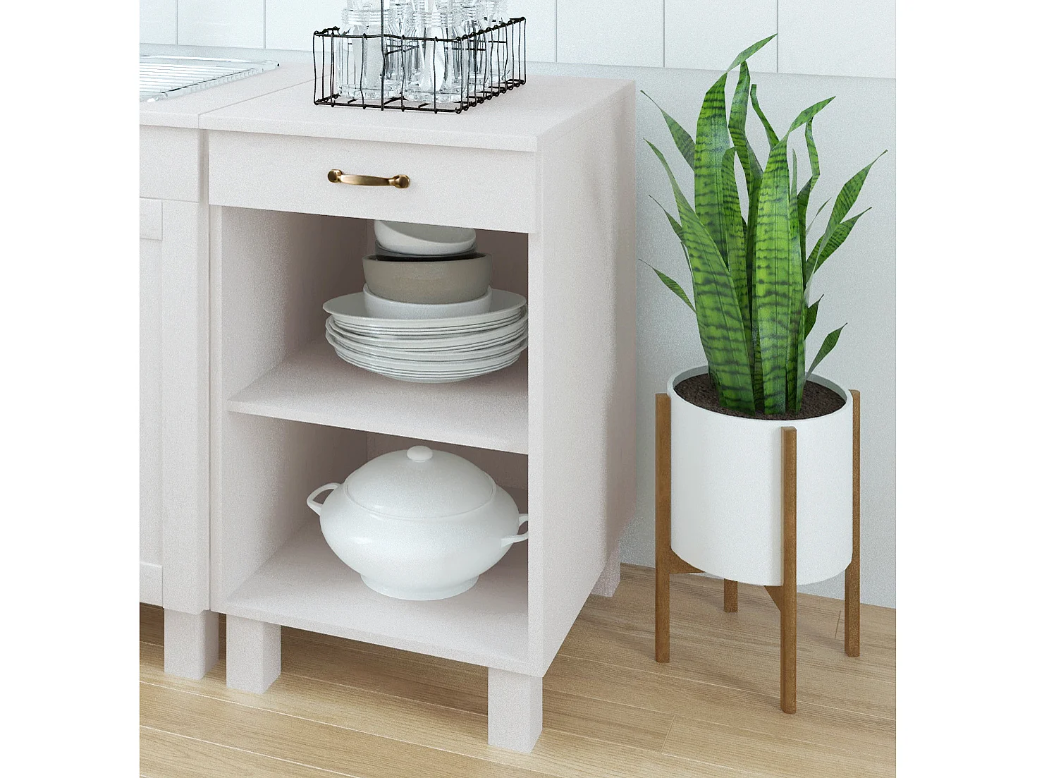 Alby | 60 cm Meuble de cuisine avec tiroir en pin