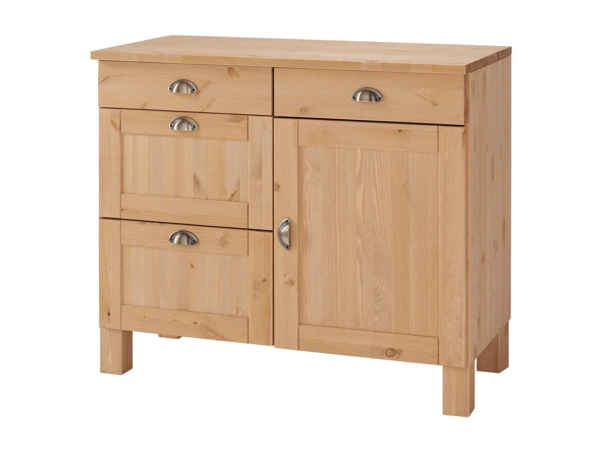 Toscana | Meuble de cuisine en pin avec une porte et quatre tiroirs