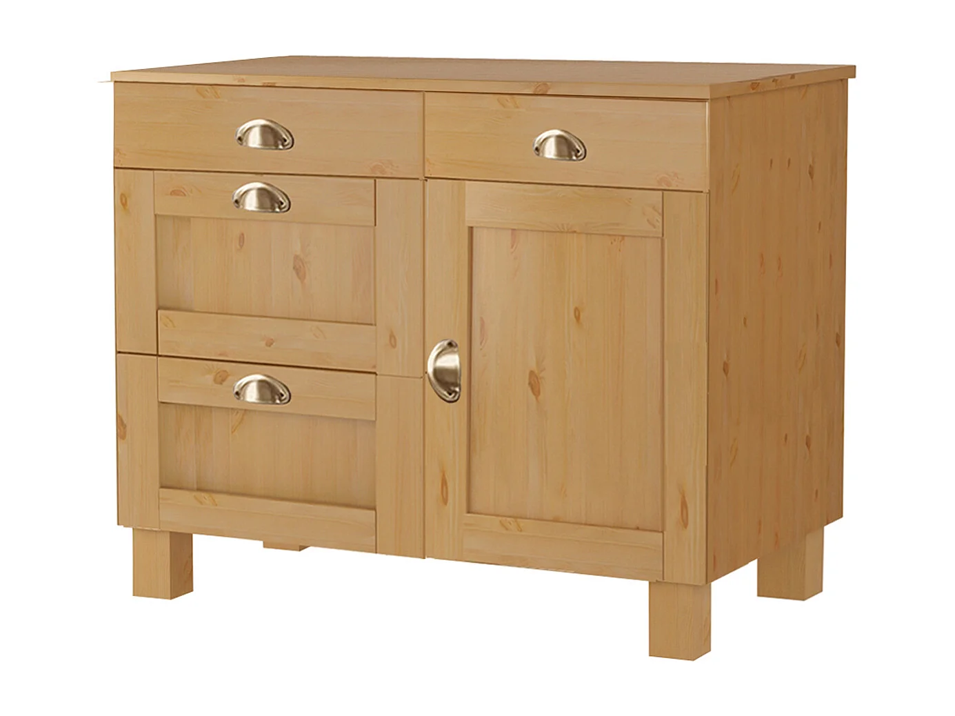 Toscana | Meuble de cuisine en pin avec une porte et quatre tiroirs