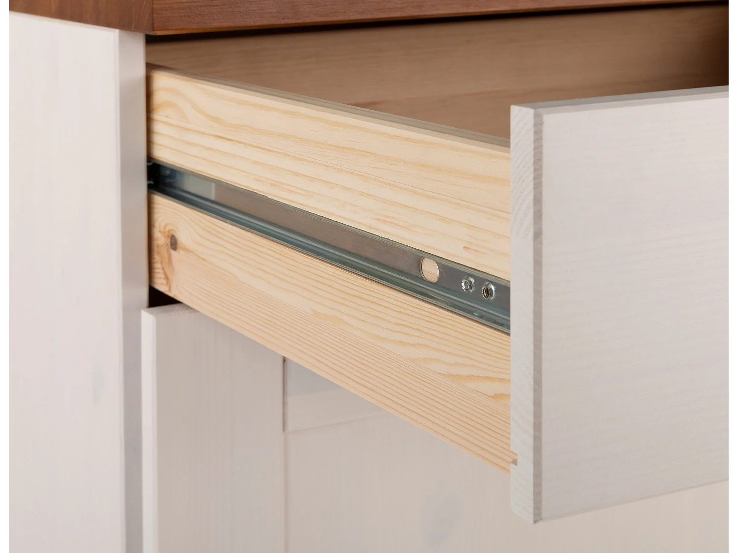 Alby | Meuble de cuisine à quatre tiroirs et une porte en bois de pin