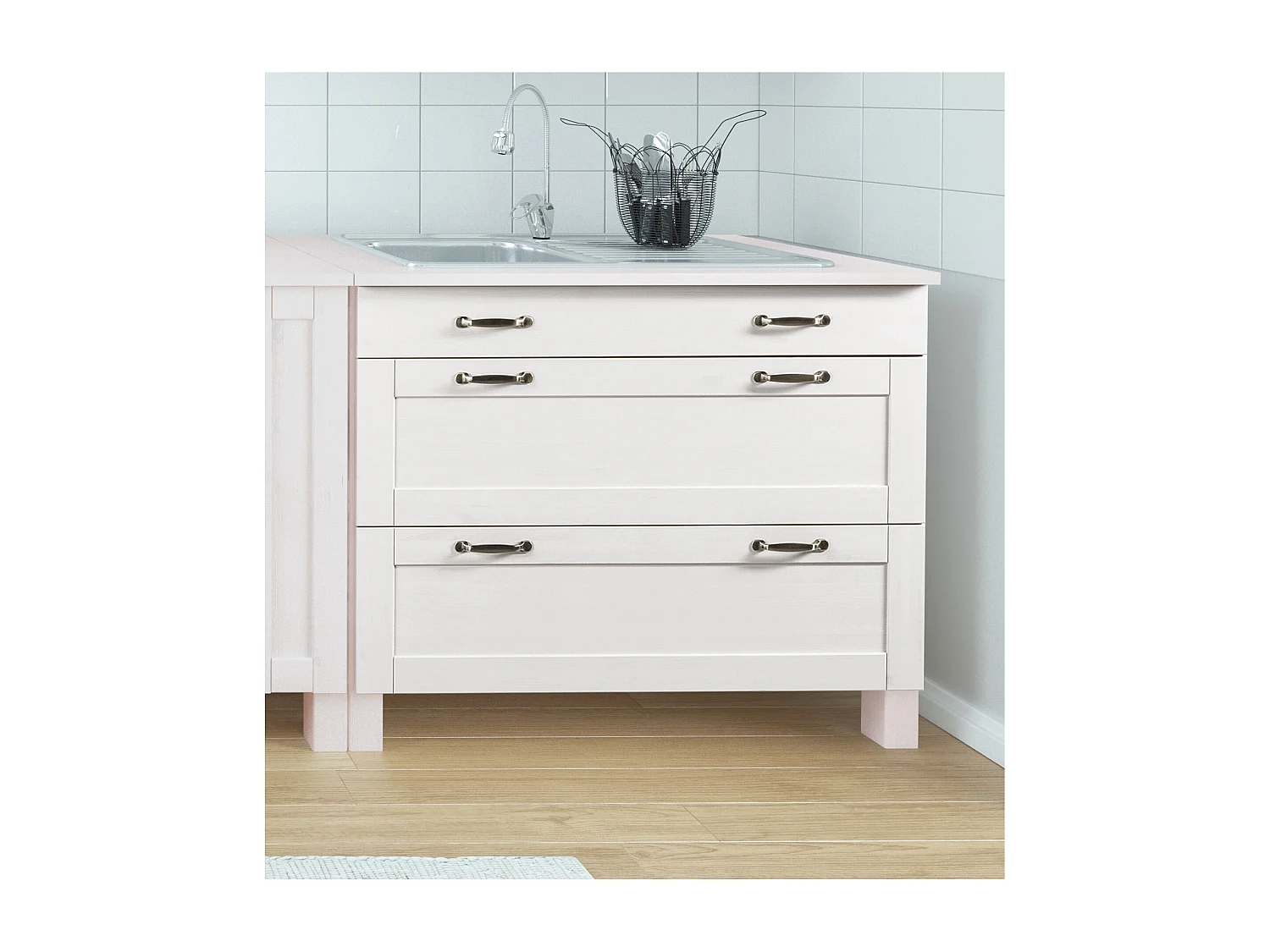 Alby | Malle en bois de pin avec rangement 60 cm