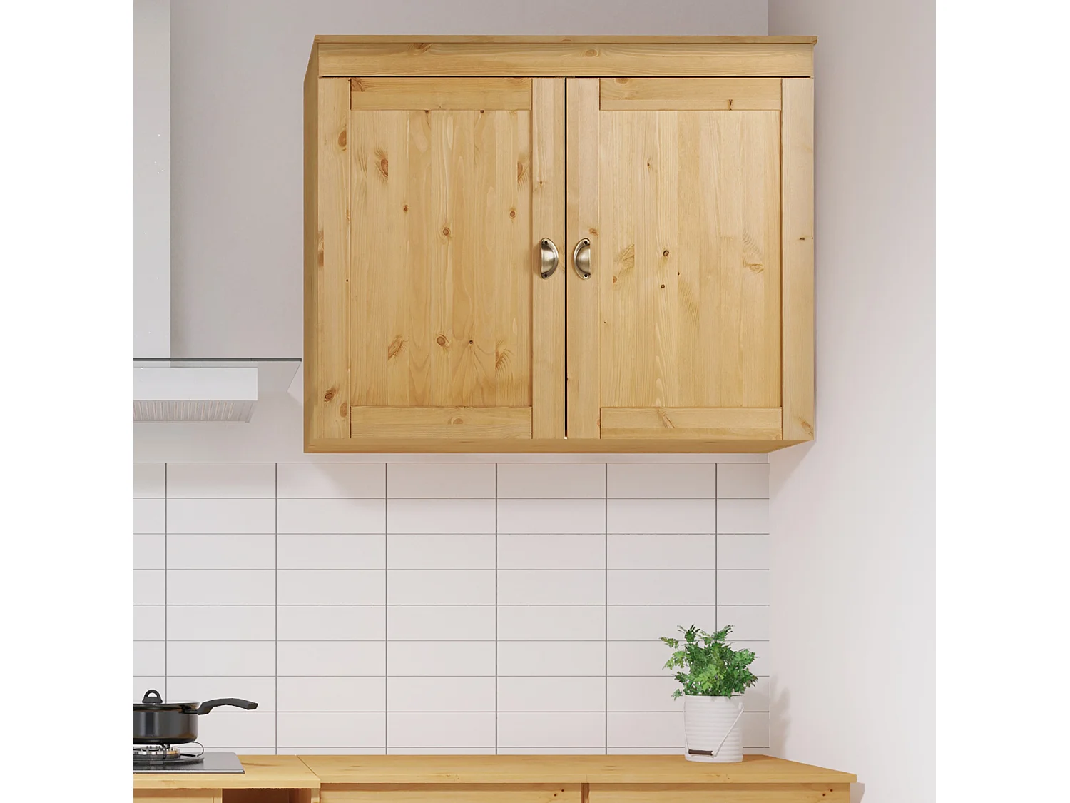 Toscana | Armoire de cuisine murale en pin avec deux portes