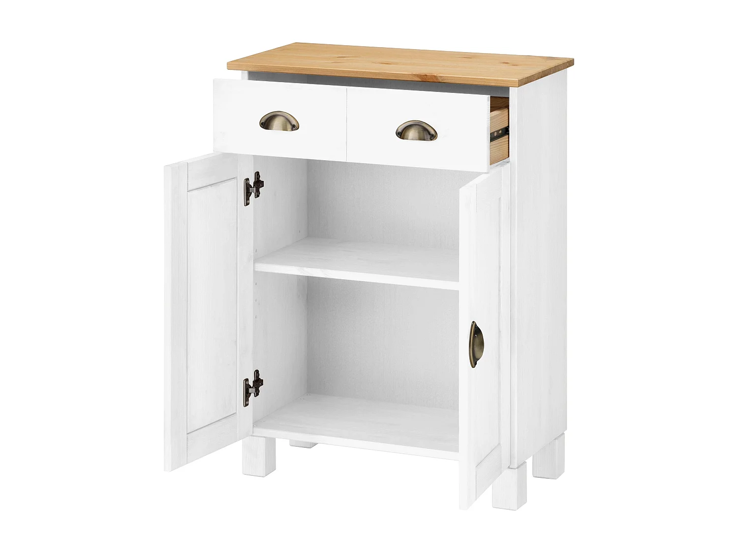 Toscana | Armoire en bois de pin avec deux portes et un tiroir