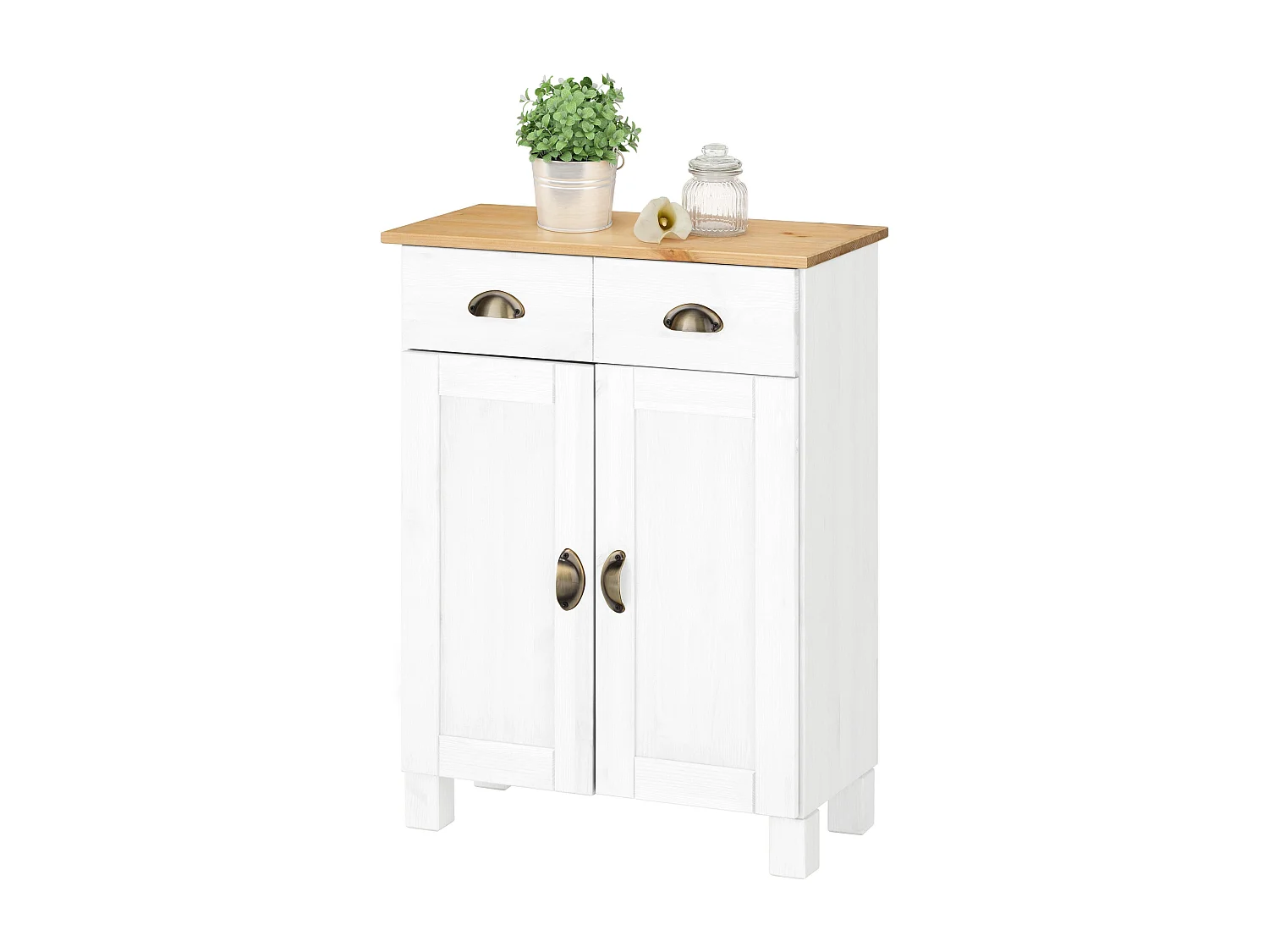 Toscana | Armoire en bois de pin avec deux portes et un tiroir