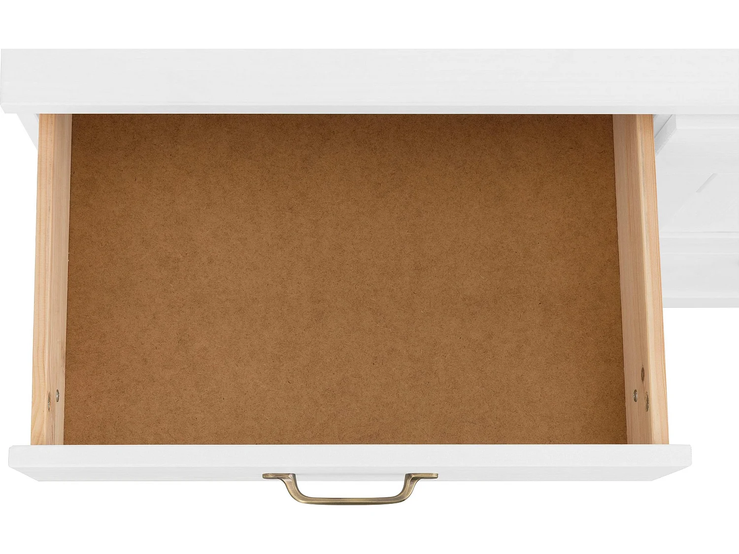 Dalby | Meuble de cuisine en pin blanc avec une porte et quatre tiroirs