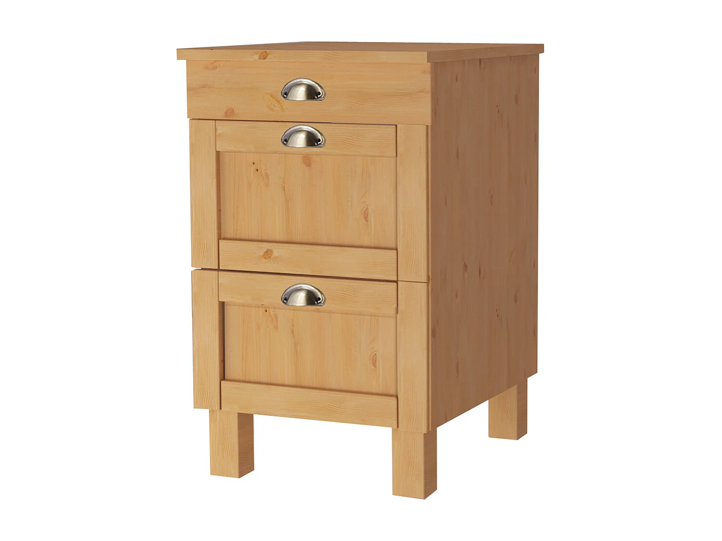 Toscana | Meuble de cuisine à trois tiroirs en bois de pin 60 cm