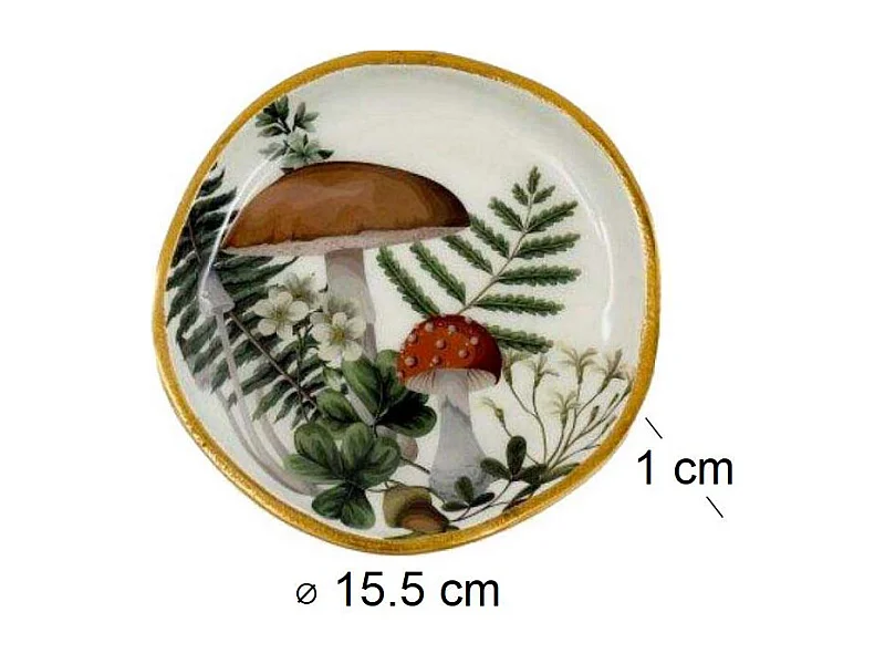 Vide poche en métal 15 cm Champignons