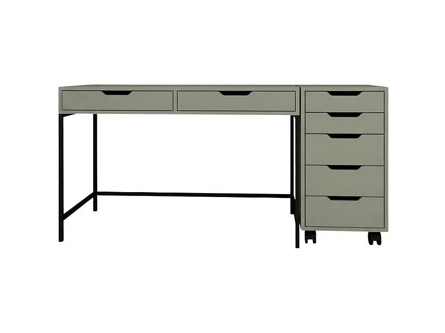 Bureau avec tiroirs en aggloméré Working Bureau et caisson