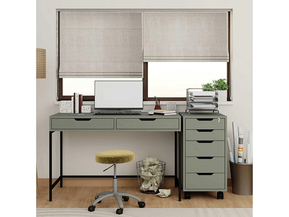 Bureau avec tiroirs en aggloméré Working Bureau et caisson