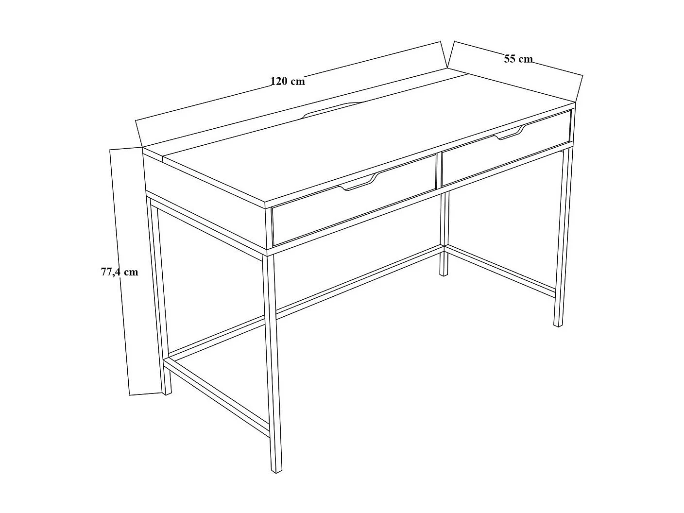 Bureau avec tiroirs en aggloméré Working Bureau seul