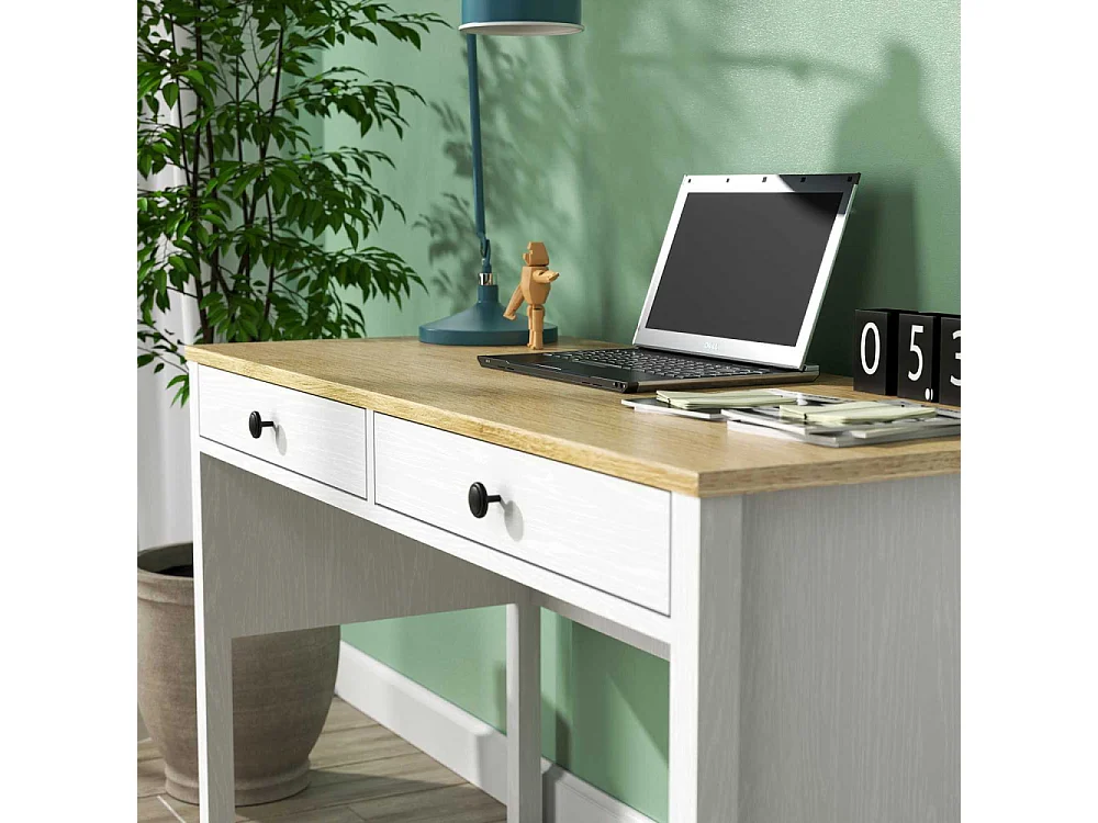 Bureau avec rangements en aggloméré Frannie 2 Tiroirs