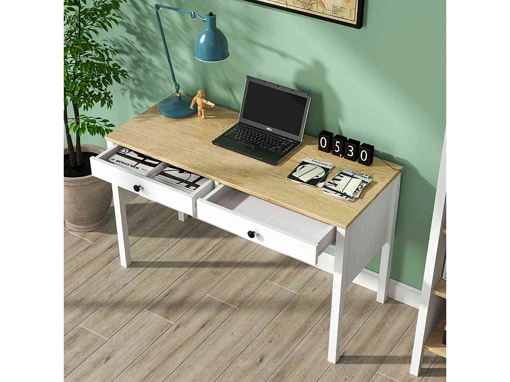 Bureau avec rangements en aggloméré Frannie 2 Tiroirs