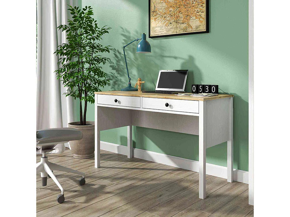 Bureau avec rangements en aggloméré Frannie 2 Tiroirs