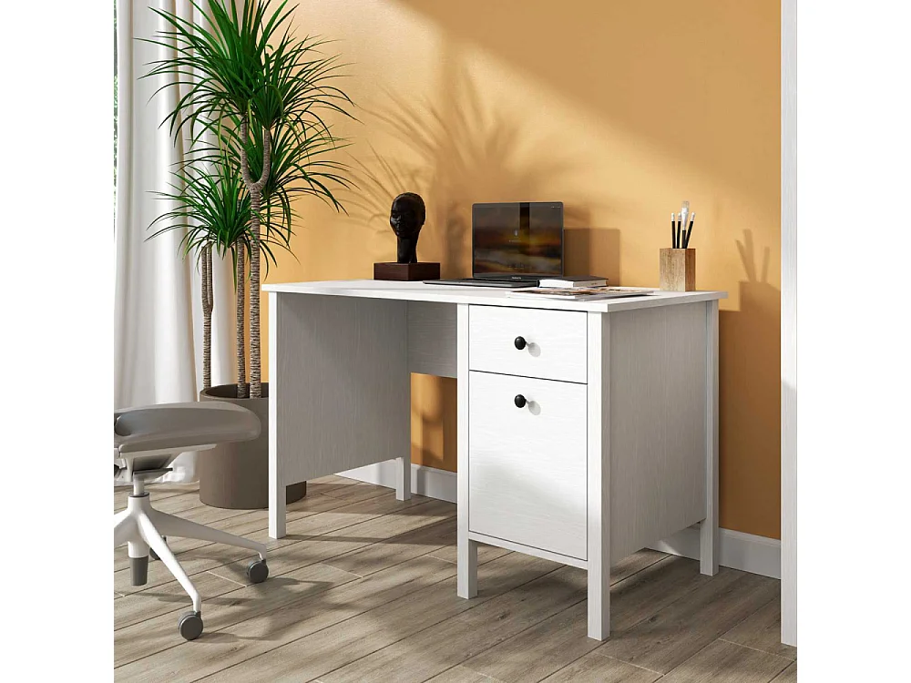 Bureau avec rangements en aggloméré Frannie 1 placard et 1 tiroir