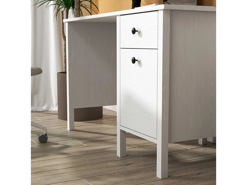 Bureau avec rangements en aggloméré Frannie 1 placard et 1 tiroir