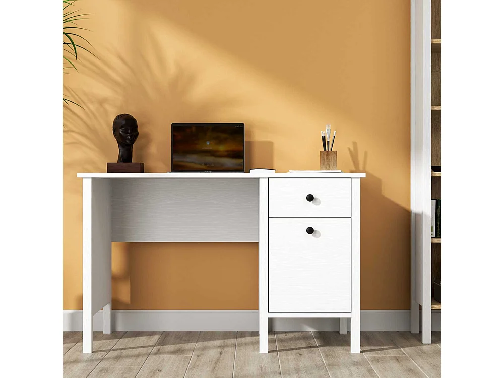 Bureau avec rangements en aggloméré Frannie 1 placard et 1 tiroir