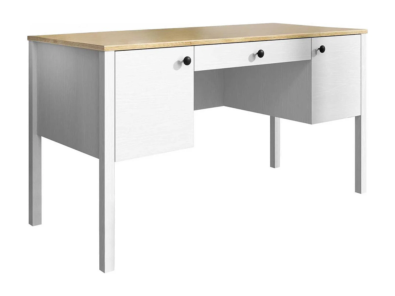 Bureau avec rangements en aggloméré Frannie 2 placards et 1 tiroir