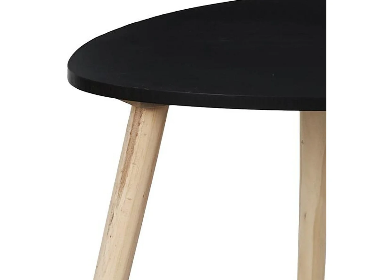 Table d'appoint forme triangulaire H40cm noire pieds en pin massif - KAREN