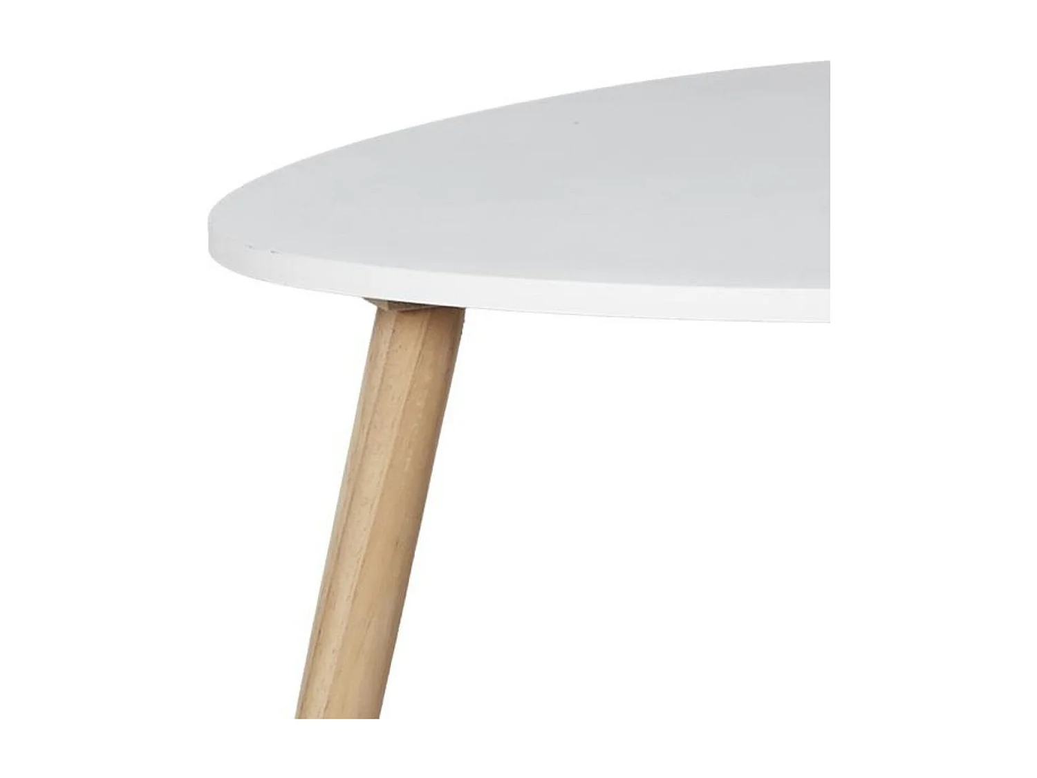 Table d'appoint forme triangulaire H40cm blanche pieds en pin massif - KAREN