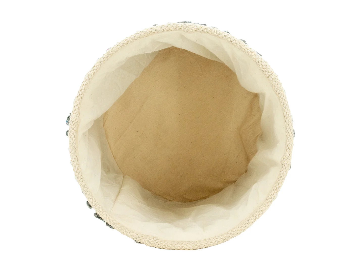 Corbeille ronde en coton recyclé rose et bleu