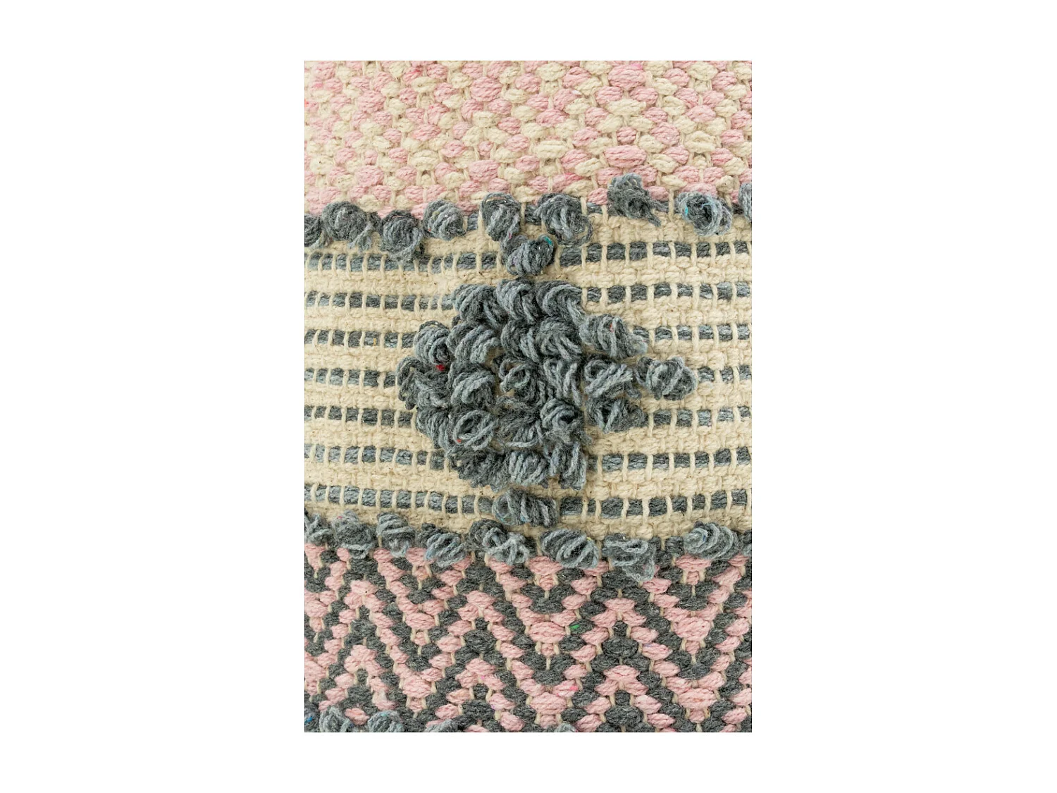 Corbeille ronde en coton recyclé rose et bleu