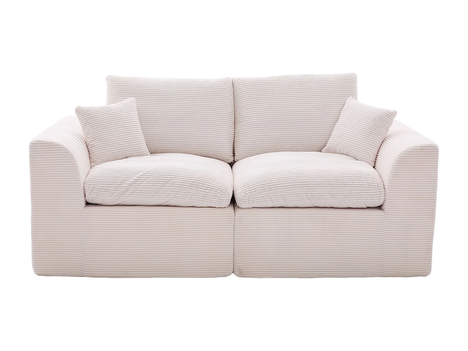 Câlin - Set Canapé 2 Places Modulable - 2 Canapés d'Appoint en Velours Côtelé - 4 Coussins Ergonomiques Inclus - Ensemble Salon Modulable pour Salle de Séjour