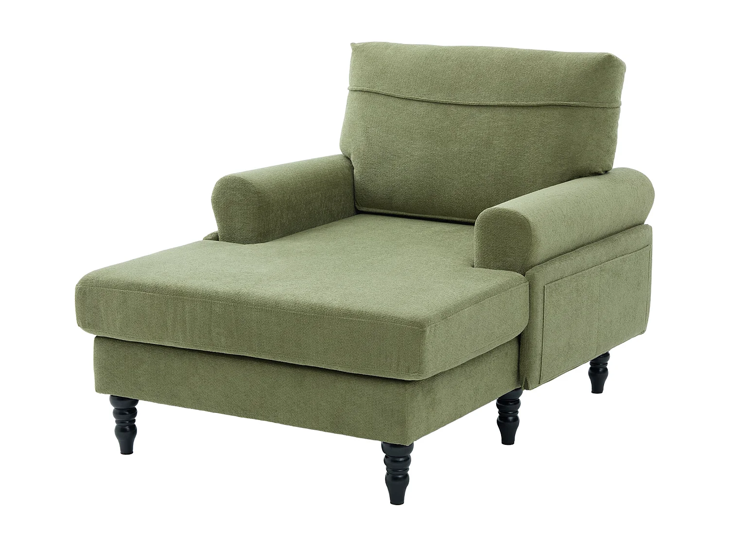 Canapé Relax 1 Place en Chenille - Dossier Enveloppant - Assise Extra-Profonde 100cm - Structure 250kg - Idéal Salon, Bureau et Balcon - Pieds Bois Massif