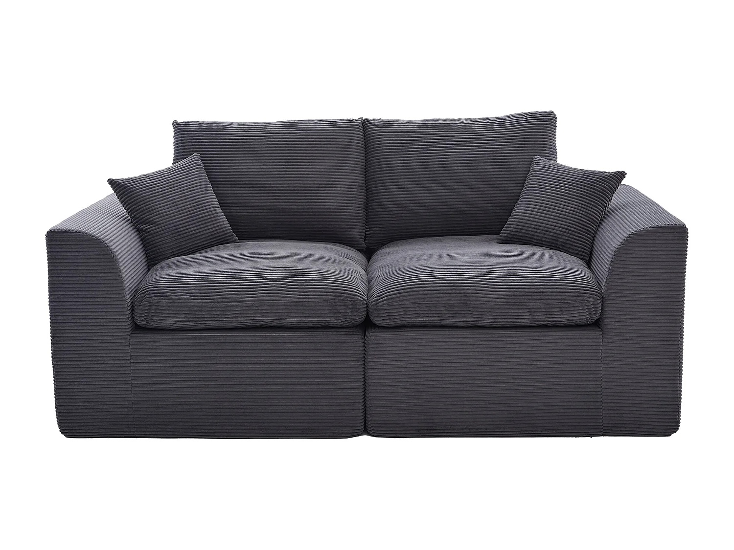 Câlin - Set Canapé 2 Places Modulable - 2 Canapés d'Appoint en Velours Côtelé - 4 Coussins Ergonomiques Inclus - Ensemble Salon Modulable pour Salle de Séjour