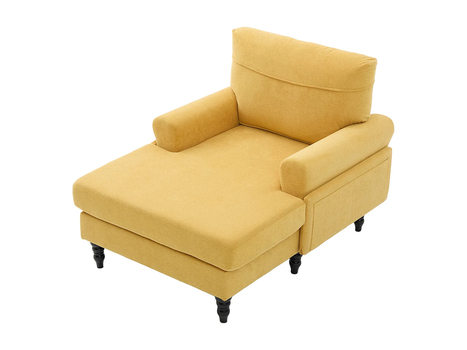 Canapé Relax 1 Place en Chenille - Dossier Enveloppant - Assise Extra-Profonde 100cm - Structure 250kg - Idéal Salon, Bureau et Balcon - Pieds Bois Massif