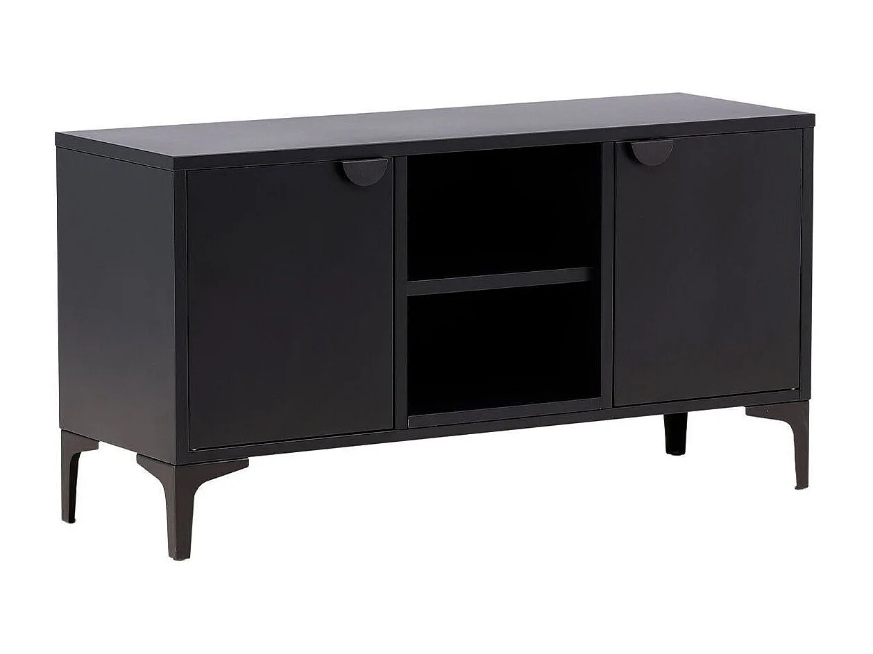 Meuble TV 2 Portes "Piring" 120cm Noir