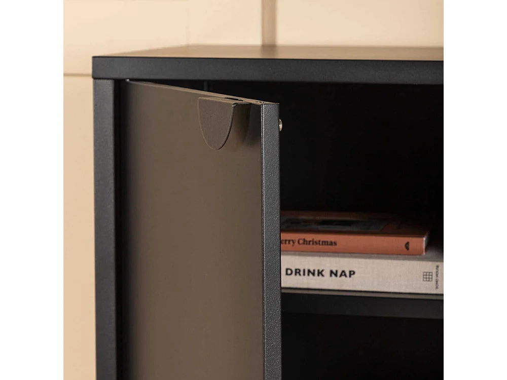 Meuble TV 2 Portes "Piring" 120cm Noir
