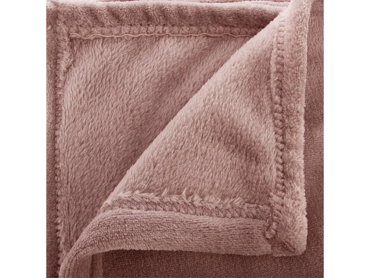 Plaid couverture en flanelle coloris Rose - Longueur 230 x largeur 180