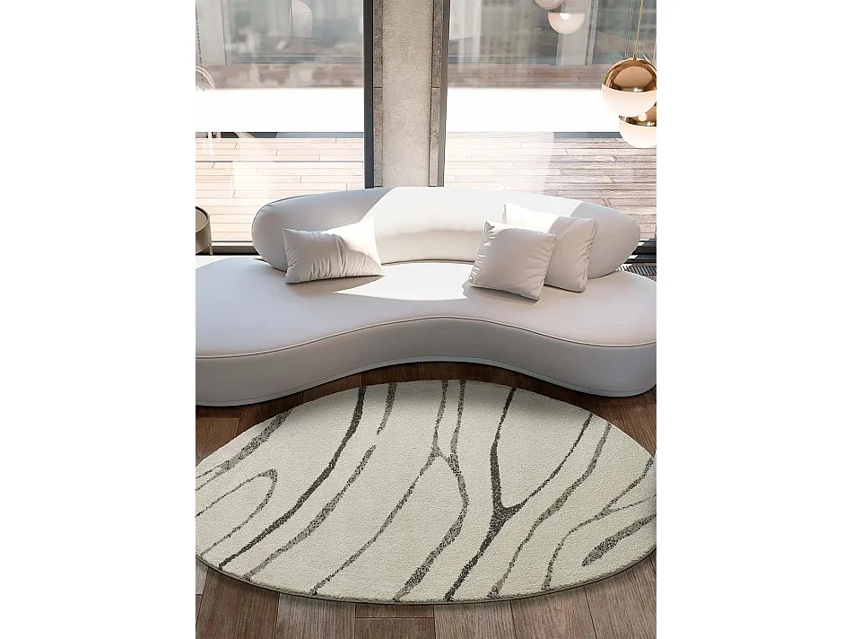 Tapis intérieur - abstrait - blanc - 194 x 290 cm - NIAMEY