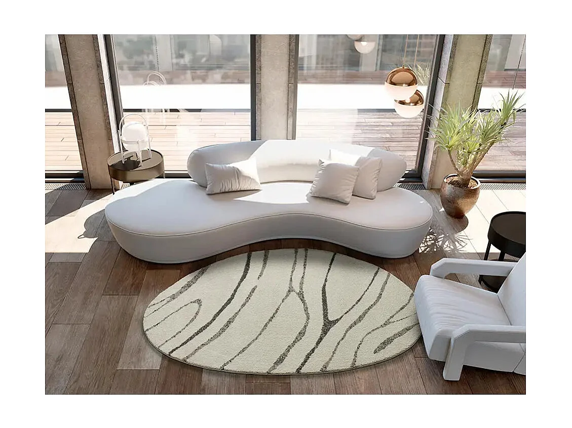 Tapis intérieur - abstrait - blanc - 194 x 290 cm - NIAMEY