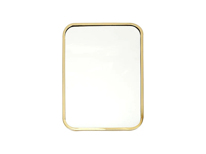 Miroir Rectangulaire Cadre Métal Doré Coins Arrondis 25x34cm - POPPY