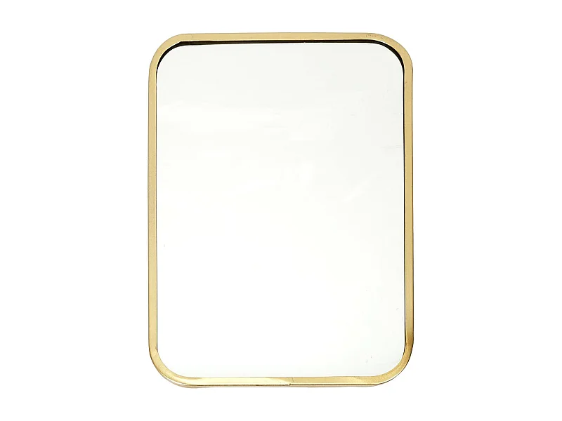 Miroir Rectangulaire Cadre Métal Doré Coins Arrondis 25x34cm - POPPY