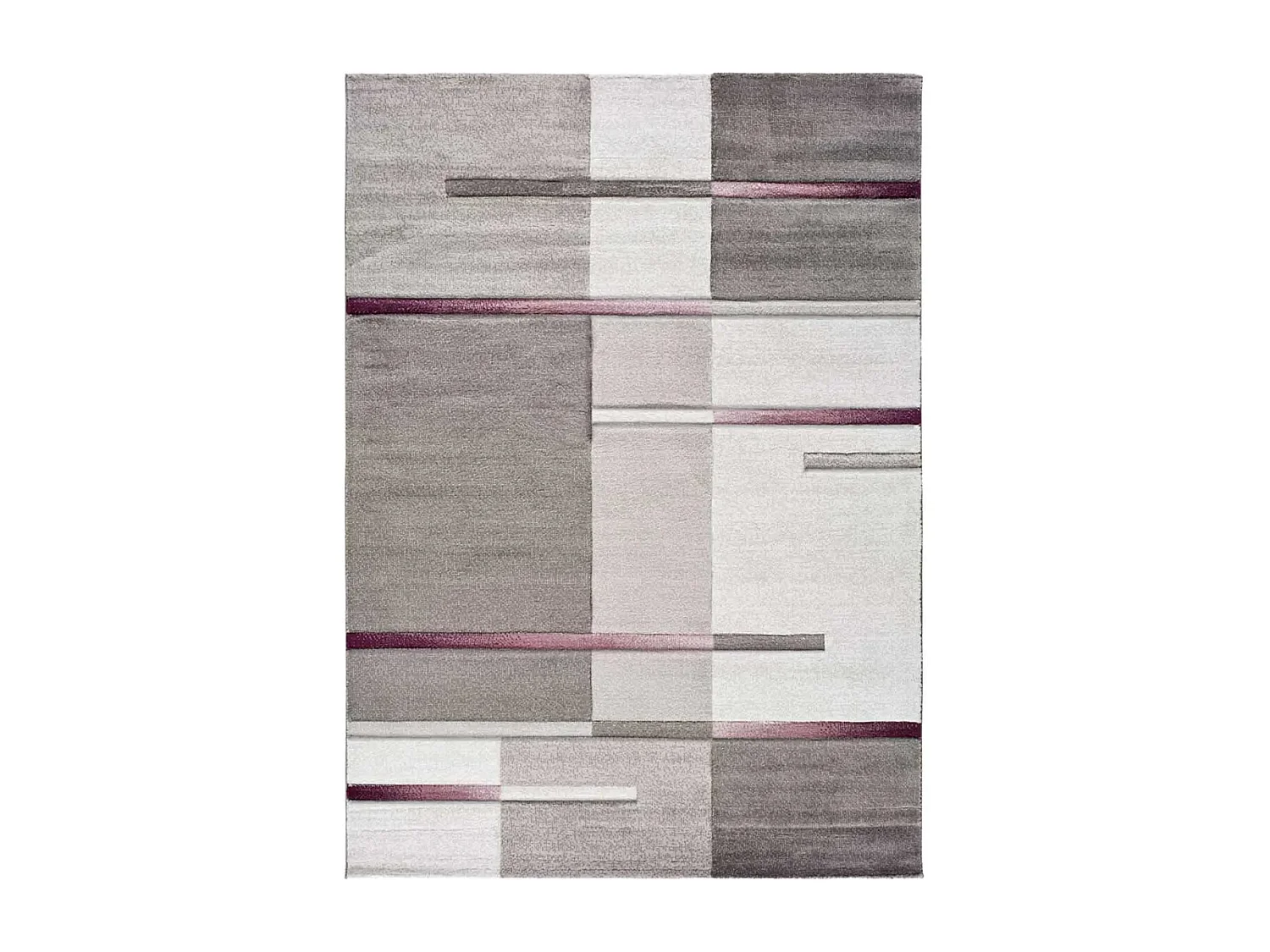 Kurzflorteppich - geometrisch - flieder / grau - 140x200 cm - DETROIT