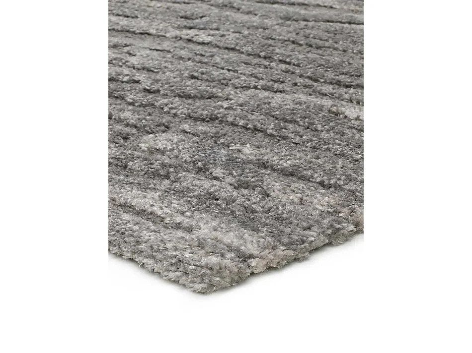 Kurzflorteppich - abstrakt mit Relief - grau - 160x230 cm - YEN