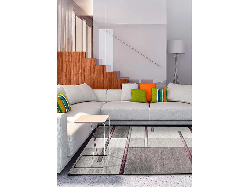 Alfombra interior  - geométrico - lila / gris - 160 x 230 cm - DETROIT